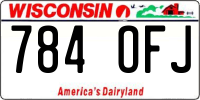 WI license plate 784OFJ