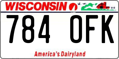 WI license plate 784OFK