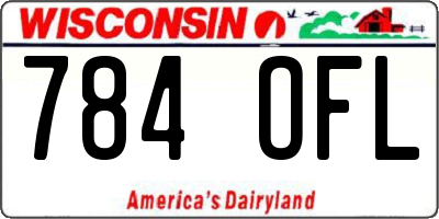 WI license plate 784OFL
