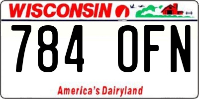 WI license plate 784OFN
