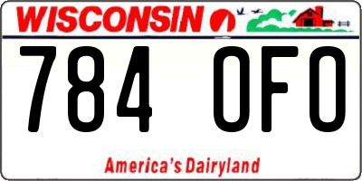 WI license plate 784OFO