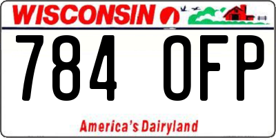 WI license plate 784OFP