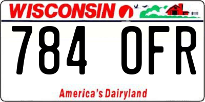 WI license plate 784OFR