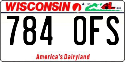WI license plate 784OFS