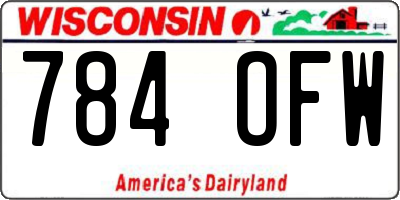 WI license plate 784OFW