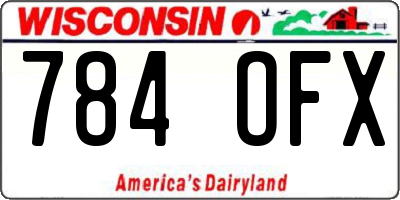 WI license plate 784OFX