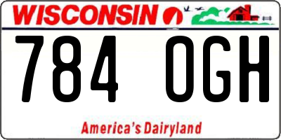 WI license plate 784OGH