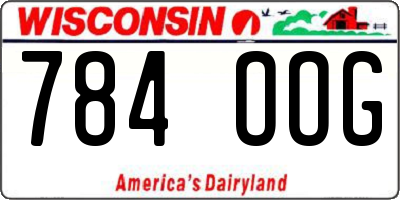 WI license plate 784OOG