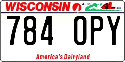 WI license plate 784OPY