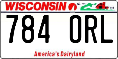 WI license plate 784ORL