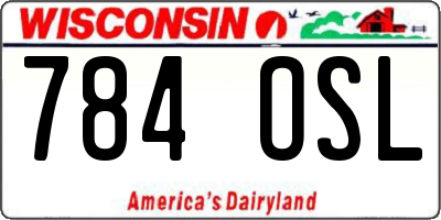 WI license plate 784OSL