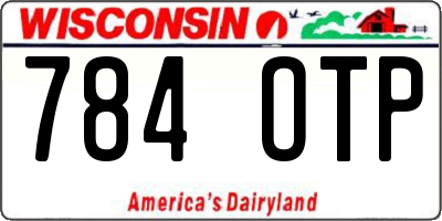 WI license plate 784OTP