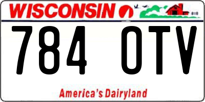 WI license plate 784OTV