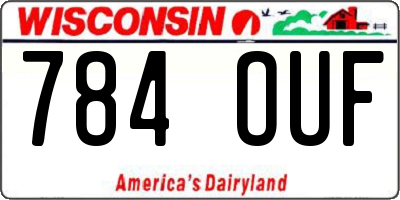 WI license plate 784OUF