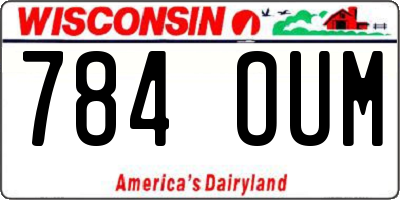 WI license plate 784OUM