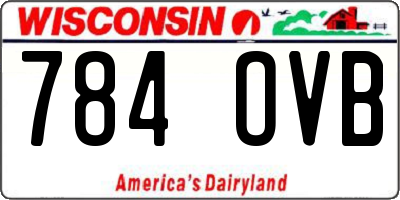 WI license plate 784OVB