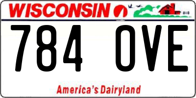 WI license plate 784OVE