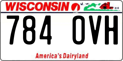 WI license plate 784OVH