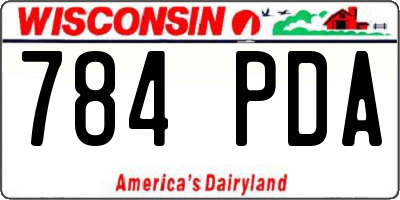 WI license plate 784PDA