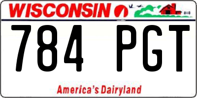 WI license plate 784PGT