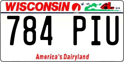 WI license plate 784PIU