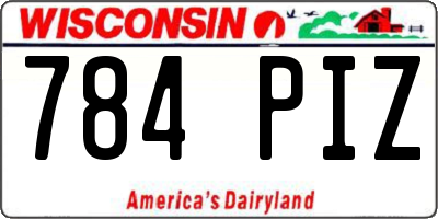 WI license plate 784PIZ