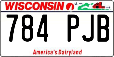 WI license plate 784PJB