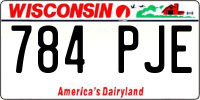 WI license plate 784PJE