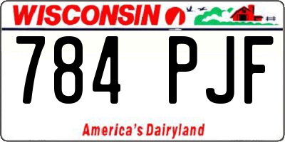 WI license plate 784PJF