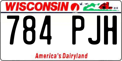 WI license plate 784PJH