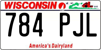 WI license plate 784PJL