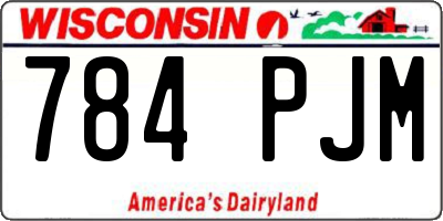 WI license plate 784PJM
