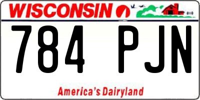 WI license plate 784PJN
