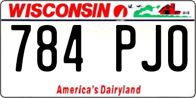 WI license plate 784PJO