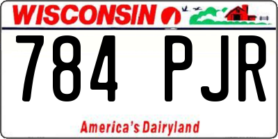 WI license plate 784PJR