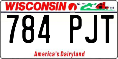 WI license plate 784PJT