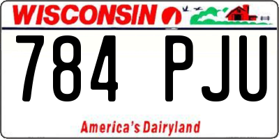 WI license plate 784PJU