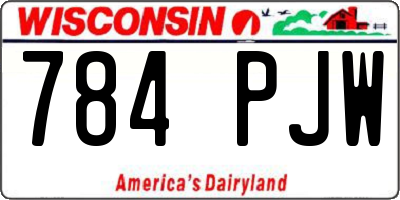 WI license plate 784PJW
