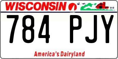 WI license plate 784PJY