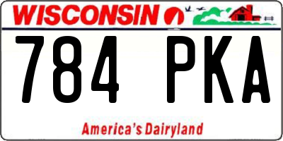 WI license plate 784PKA