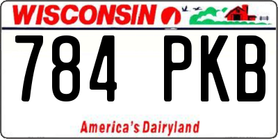 WI license plate 784PKB