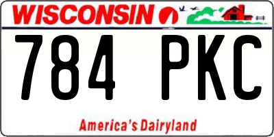 WI license plate 784PKC