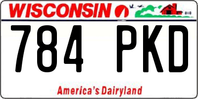 WI license plate 784PKD