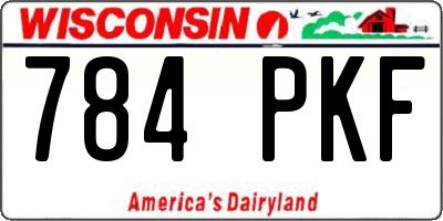 WI license plate 784PKF