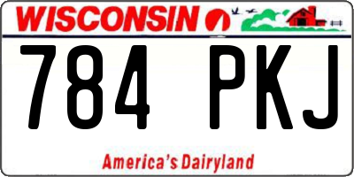 WI license plate 784PKJ