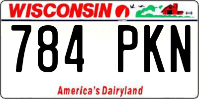 WI license plate 784PKN