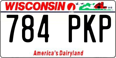 WI license plate 784PKP