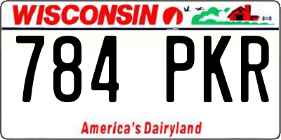 WI license plate 784PKR