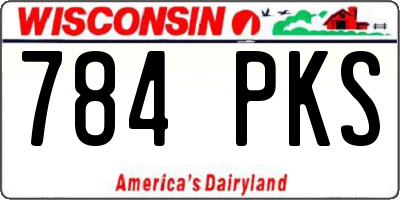 WI license plate 784PKS