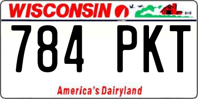 WI license plate 784PKT